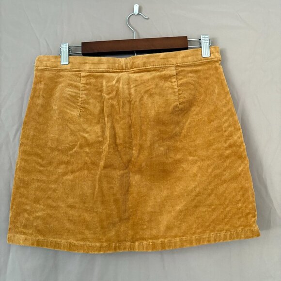 SO Women's Cordaroy Lace up Mustard Yellow Mini Skirt Size 11/30 Punk Fall - Picture 3 of 9